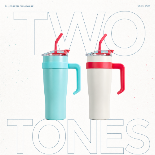 40oz Dual-Drink Stainless Steel Tumbler with Handle