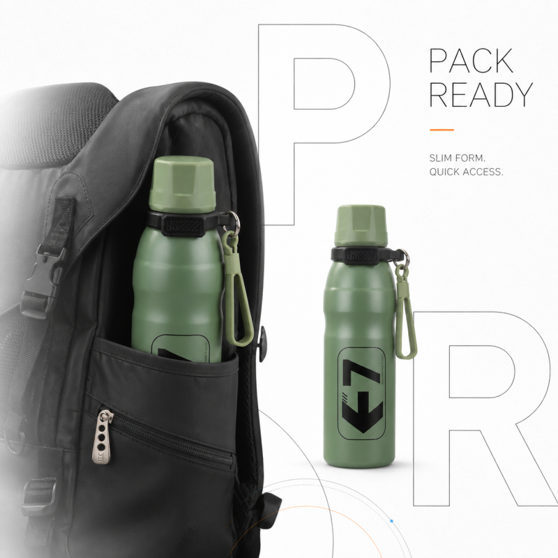 650ml Stainless Steel Sports Vacuum Flask with Straw Lid