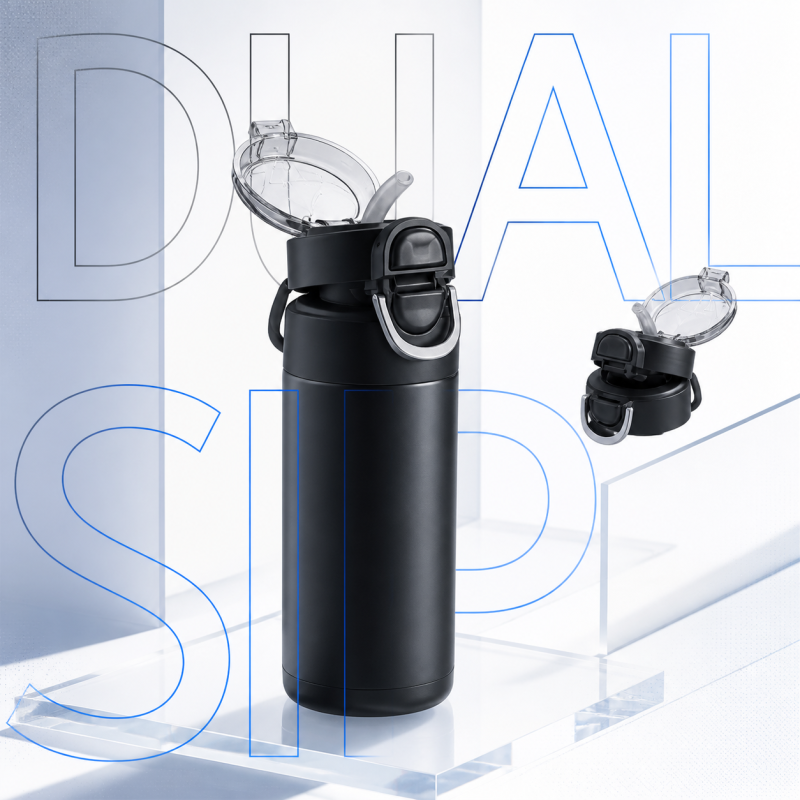 500ml 316 Stainless Steel Dual-Drink Vacuum Flask | Bluegreen