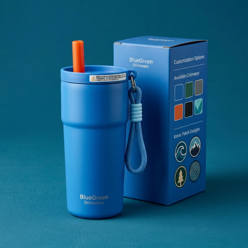 500ml 304 Stainless Straw Tumbler with Wrist Strap OEM