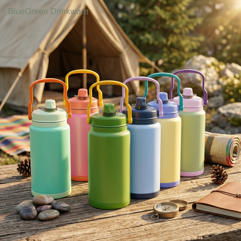 2.8L Leakproof Stainless Steel Water Jug with Dual-Drink Lid