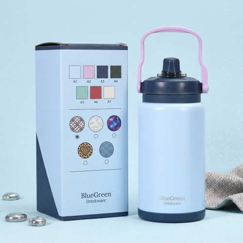 2.8L Leakproof Stainless Steel Water Jug with Dual-Drink Lid