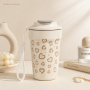 380ml Octagonal Travel Coffee Tumbler with Strap