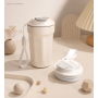 380ml Octagonal Travel Coffee Tumbler with Strap