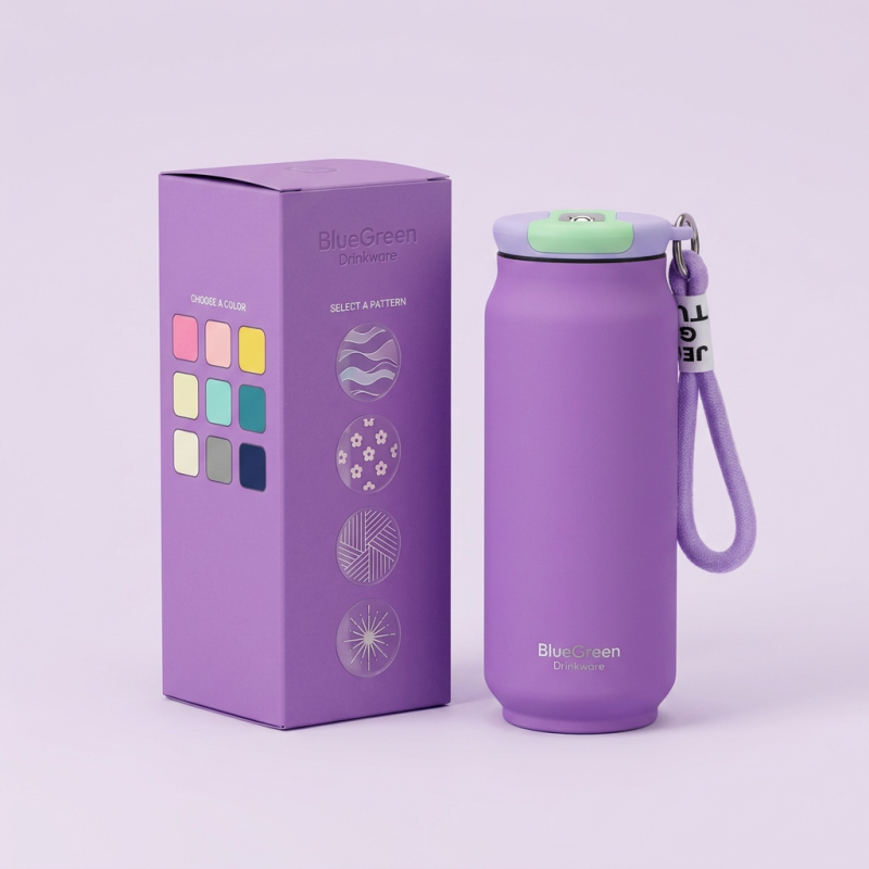 500ml Can-Shaped Insulated Water Bottle with Carry Loop