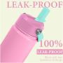 420ml Kid Water Bottle with Dust Proof Straw Lid Thermal Water Bottle with Handle Anti Slip Bottle for School