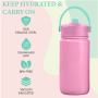 420ml Kid Water Bottle with Dust Proof Straw Lid Thermal Water Bottle with Handle Anti Slip Bottle for School