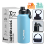 Custom 32oz Magnetic Water Bottle Flip Straw Tumbler Double Wall Vacuum Stainless Steel Water Bottle with Magnetic Phone Holder