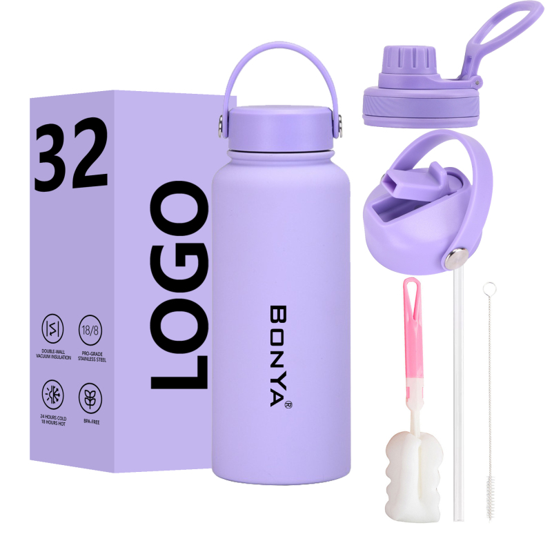 Custom Color 32oz 12-24 Hours Thermal Stainless Steel Vacuum Insulated Water Bottle   for Business Gifts Sports Drinkware