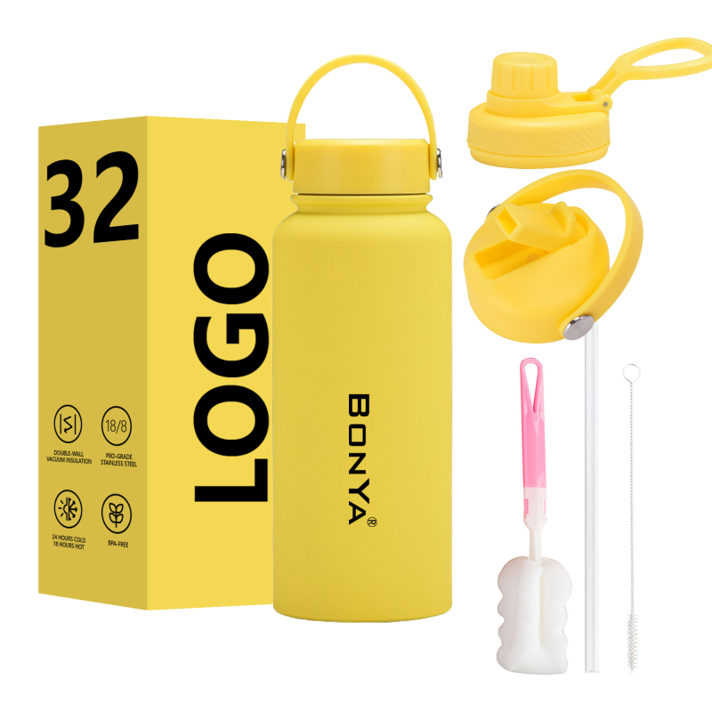 Custom Color 32oz 12-24 Hours Thermal Stainless Steel Vacuum Insulated Water Bottle   for Business Gifts Sports Drinkware