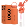 Custom Color 32oz 12-24 Hours Thermal Stainless Steel Vacuum Insulated Water Bottle   for Business Gifts Sports Drinkware