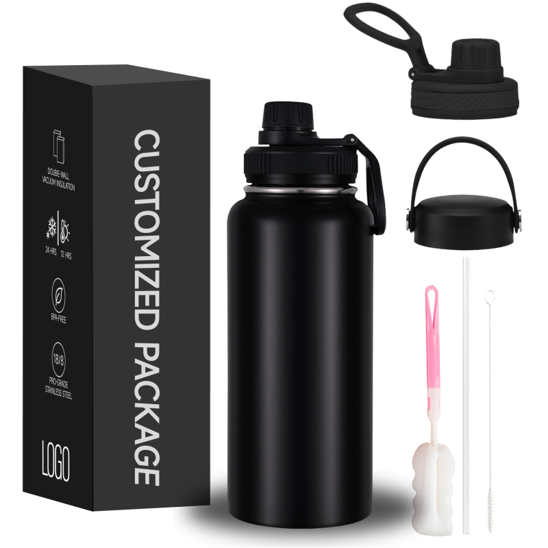 Double Wall 32oz 18/8 Handgrip Leakproof Lid Minimalist Design Stainless Steel Vacuum Insulated Thermos  for Travel Outdoor Use
