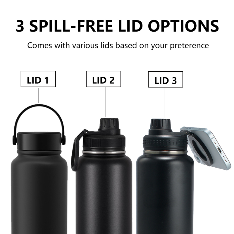 Double Wall 32oz 18/8 Handgrip Leakproof Lid Minimalist Design Stainless Steel Vacuum Insulated Thermos  for Travel Outdoor Use