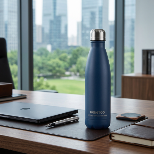 Premium 304 Stainless Steel Vacuum Flask 500ml Bowling Shape Double Wall Insulated Bottle for Outdoor Travel