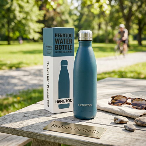 Premium 304 Stainless Steel Vacuum Flask 500ml Bowling Shape Double Wall Insulated Bottle for Outdoor Travel