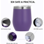 Wine Tumblers With Lid 12 oz Stainless Steel Egg Mug Coffee Mug Wine Tumblers With Straw Custom Logo