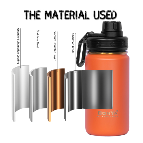 Sustainable 304 Stainless Steel Vacuum Flask Wide-Mouth Leak-Proof Water Bottle for Hiking Travel and Daily Use