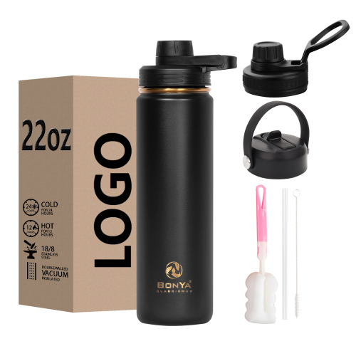 Sustainable 304 Stainless Steel Vacuum Flask Wide-Mouth Leak-Proof Water Bottle for Hiking Travel and Daily Use