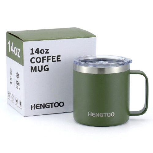 Popular Stainless Steel Travel Mug with 6-12 Hours Thermal Insulation Leakproof Keep Warm for Camping Hiking Office Use