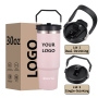 Best Quality Tumbler 30 Oz With Handle And Flip Straw Gourde Inox Deau Thermos Insulated Stainless Steel Water Bottle