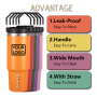Best Quality Tumbler 30 Oz With Handle And Flip Straw Gourde Inox Deau Thermos Insulated Stainless Steel Water Bottle