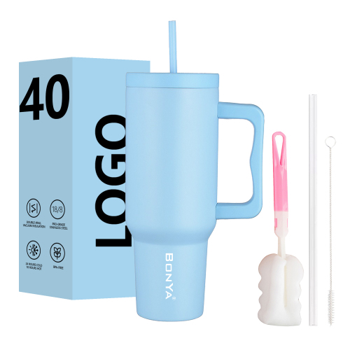 40oz Stainless Steel Vacuum Insulated Tumbler with Handle and Straw Leakproof BPA Free for Car and Party Use