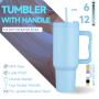 40oz Stainless Steel Vacuum Insulated Tumbler with Handle and Straw Leakproof BPA Free for Car and Party Use