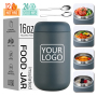 New Arrival 12oz Insulated Stainless Steel Soup Jar with Spoon and Cleaning Brush Gift Cup for Outdoor Picnic School Presents