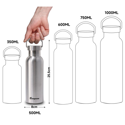 Stainless Steel Insulated Bottle Portable Sports Kettle for Outdoor High-End Electroplated Narrow Mouth Car Water Bottle 500ml
