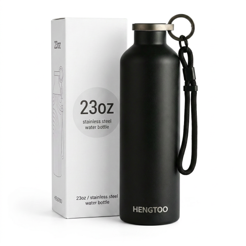 High Quality Portable Stainless Steel BPA Free with Carrying Handle Steel Water Bottle for Cycling Hiking