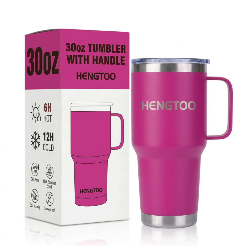 Personalized Stainless Steel Vacuum Flask Insulated Travel Mug With Handle for Coffee Tea Thermos Cup
