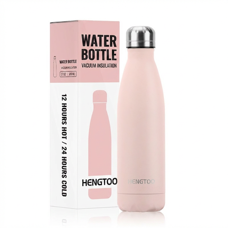 Manufacturer Custom Printing 17 oz Stainless Steel Insulated Water Bottle Leakproof Reusable 12-24 Hours Thermal Insulation