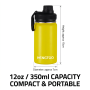 Wholesale 12oz Custom Logo Sport Water Bottle 304 Stainless Steel Vacuum Insulated Flask Spout Lid Handle 6-12 Hours Thermal