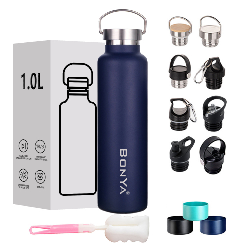 Durable Double-Walled Water Bottle Flask 304 Stainless Steel Sports Gym Bottles