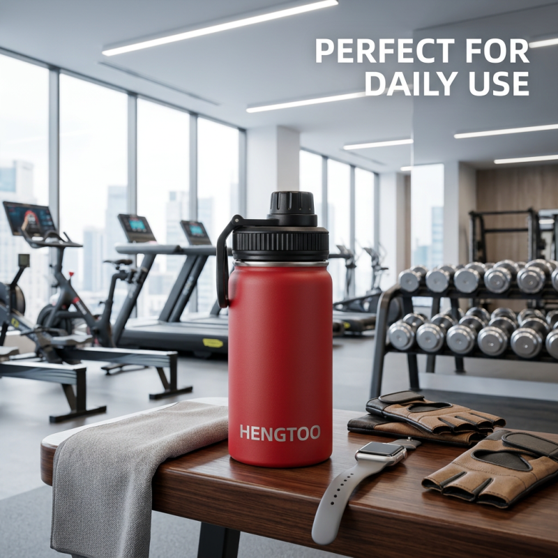 Camping 12oz Insulated Thermos with Handgrip, Custom Logo 12 oz Vacuum Flask Factory, 6-12 Hour Thermal Wide Mouth Tumbler - HENGTOO
