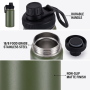 Camping 12oz Insulated Thermos with Handgrip, Custom Logo 12 oz Vacuum Flask Factory, 6-12 Hour Thermal Wide Mouth Tumbler - HENGTOO