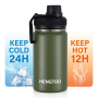 Camping 12oz Insulated Thermos with Handgrip, Custom Logo 12 oz Vacuum Flask Factory, 6-12 Hour Thermal Wide Mouth Tumbler - HENGTOO