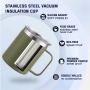 12oz Slim Fit Stainless Steel Double Wall Portable Trending Vacuum Flask Handle Lid Leak Proof 6 12hr Thermal BPA