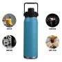 25oz/750ml Double Wall Wide Mouth Drinking Flasks Stainless Steel Water Bottle with Straw Sports Bottle with Lid