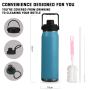 25oz/750ml Double Wall Wide Mouth Drinking Flasks Stainless Steel Water Bottle with Straw Sports Bottle with Lid
