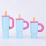Customized 304 Stainless Steel Portable Vacuum Insulated Cup with High Quality Handle, Car Cup with Portable Sipping Tube