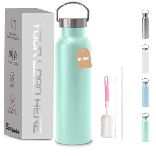 600ml Stainless Steel Types Drinkware Insulated Thermos Sport Water Bottle 304ss Thermos for Sublimation Printing