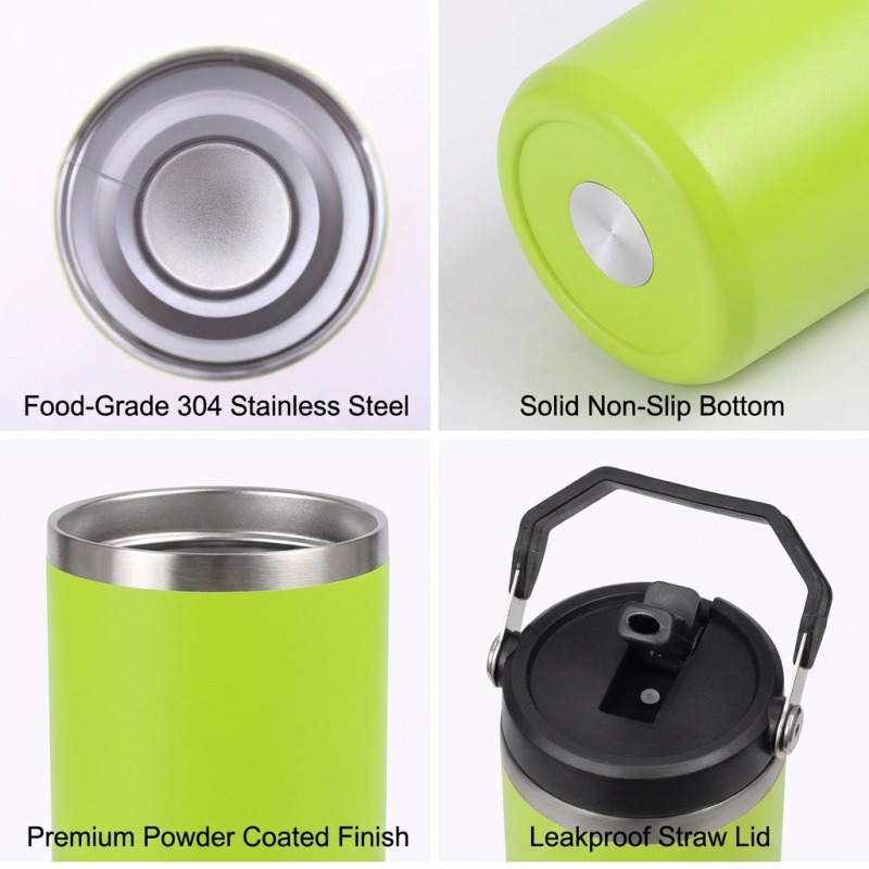 30oz Powder Coated Stainless Steel Vacuum Insulated Water Jug with Spout Lid Leak-Proof Double Wall BPA Free for Athletes Travel