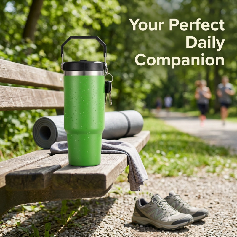 30oz Powder Coated Stainless Steel Vacuum Insulated Water Jug with Spout Lid Leak-Proof Double Wall BPA Free for Athletes Travel
