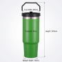 30oz Powder Coated Stainless Steel Vacuum Insulated Water Jug with Spout Lid Leak-Proof Double Wall BPA Free for Athletes Travel