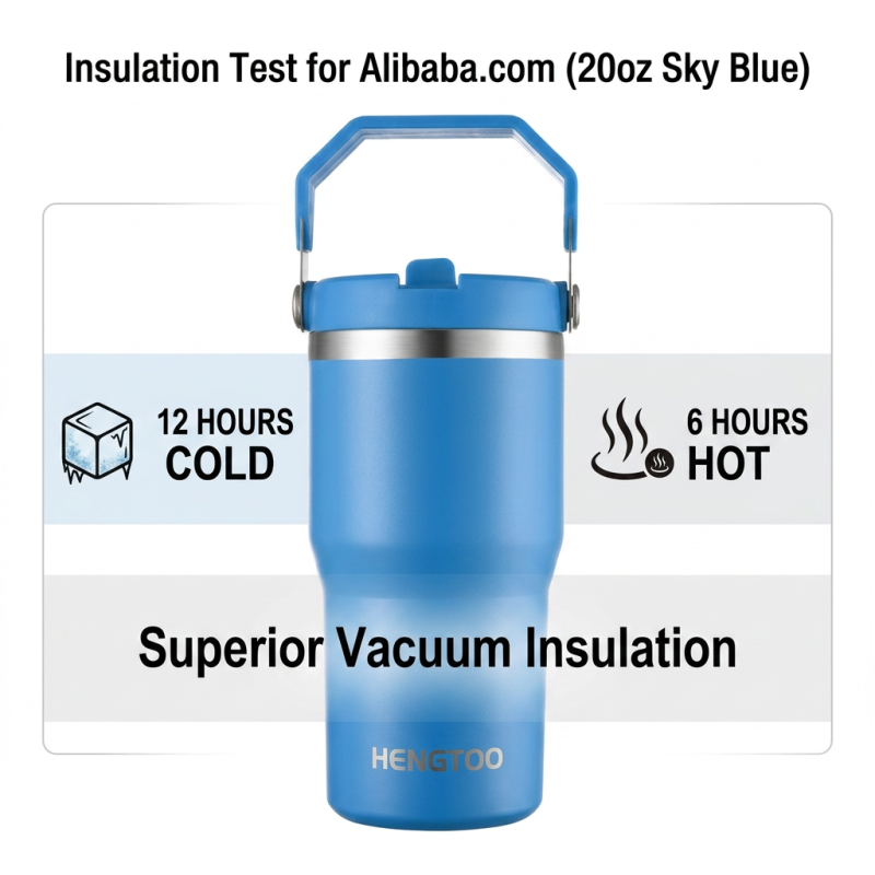 Top Rated 20oz Stainless Steel 304 Tumbler with Handle and Lid 12-24hr Thermal Insulation for Outdoor Sports & Travel