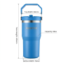 Top Rated 20oz Stainless Steel 304 Tumbler with Handle and Lid 12-24hr Thermal Insulation for Outdoor Sports & Travel