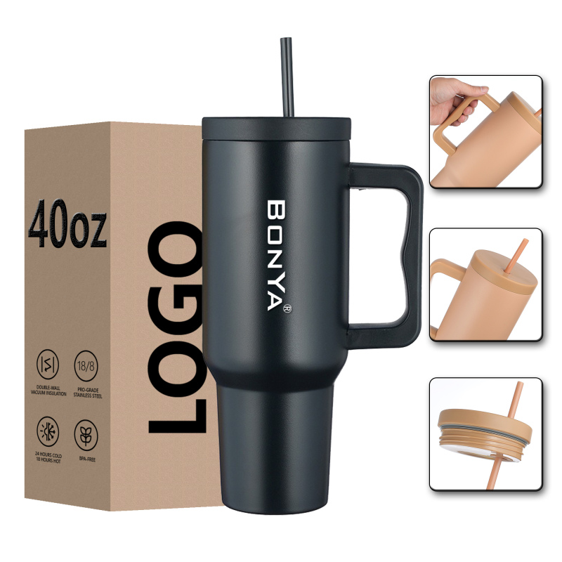 New Arrival 304 Stainless Steel Cartoon Straw Mug 40oz Vacuum Insulated BPA Free Leak-Proof 6-12hr Thermal Portable Handle Large