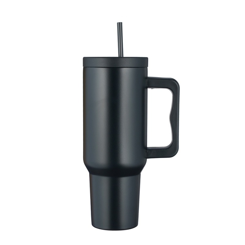 New Arrival 304 Stainless Steel Cartoon Straw Mug 40oz Vacuum Insulated BPA Free Leak-Proof 6-12hr Thermal Portable Handle Large