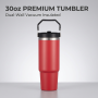 30oz Stainless Steel Tumbler with Handle and Lid Straw Eco-Friendly BPA Free Vacuum Insulated Travel Mug for Car Gym Camping